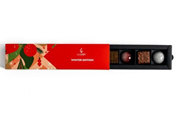 Die Weihnachten Pralinen Box 6 Stück von LA MARA - ideal zum Verschenken oder selber Naschen.