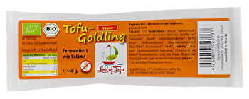 Die Goldlinge von Lord of Tofu sind eine Art veganer Salami-Snack.