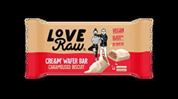 Der Cre&m Wafer Bar Caramelised Biscuit von LoveRaw ist eine echte Besonderheit unter den Wafer Bars.