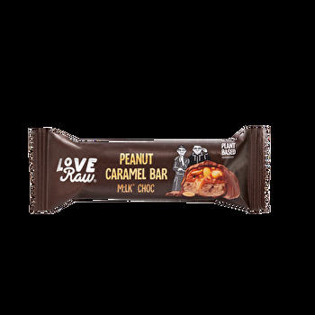 Der Peanut Caramel Bar von LoveRaw erinnert dich vielleicht an einen anderen Riegel aus dem Süßigkeitenregal... aber lass dir gesagt sein, dieser schmeckt dir noch besser.