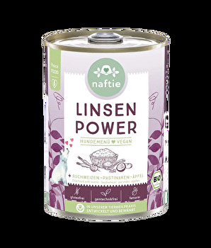 Linsen Power klein von naftie ist wirklich ein ganz vorzügliches veganes Nassfutter!0 Gramm Hundenassfutter in Bio-Qualität daher.