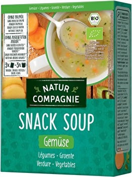 Natur Compagnies Fixe Tasse Gemüse ist eine gemüsige kleine Mahlzeit, die Du Dir zwischendurch in einer Tasse zubereiten und genießen kannst.