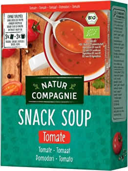 Mit der Fixen Tasse Tomate von Natur Compagnie zauberst Du Dir in wenigen Minuten eine fruchtig-süße Tomatencremesuppe.