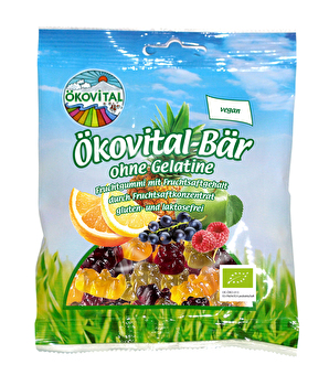 Die Ökovital Bär Gummibären ohne Gelatine sind klassische Gummibären mit festem Biss und leckerer Fruchtnote.