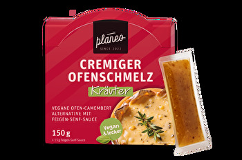 Nur von planeo - der zarte, cremige Ofenschmelz Kräuter mit Feigen-Senf-Sauce!