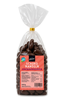 Die Schoko Mandeln von planeo vereinen knackige, geröstete Mandeln mit feinster veganer Zartbitterschokolade.
