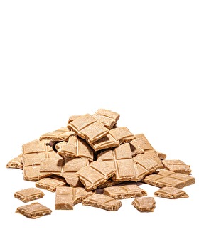 Die vegane Bruchschokolade weiße Nougat von planeo ist eine Mischung aus cremigem Nougat und zartschmelzender, weißer Schokolade.
