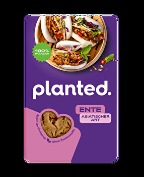 Die Ente Asiatischer Art von planted. – eine pflanzliche Alternative aus Pflanzenproteinen mit 20 % Marinade, ideal zum Anbraten.