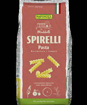 Die Spirelli von Rapunzel sind eine der beliebtesten Sorten der Pasta-Welt, weil sie so wunderbar die Sauce aufnehmen und vor allem auch in Nudelaufläufen toll schmecken.f und schmecken köstlich in Nudelaufläufen.