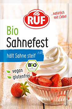 Das Bio Sahnefest von RUF ist bestens zum Steifen von Sahne geeignet.