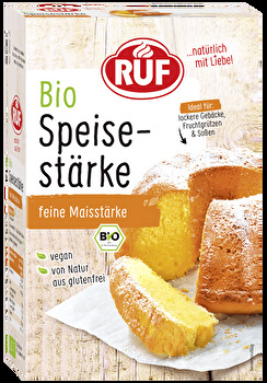 Die Bio Speisestärke von RUF ist der ideale Begleiter, wenn es darum geht, Saucen oder Cremes anzudicken, oder fluffiges Gebäck zu zaubern! Nur wenige Gramm der Maisstärke reichen aus, um 500 ml Flüssigkeit zu binden.