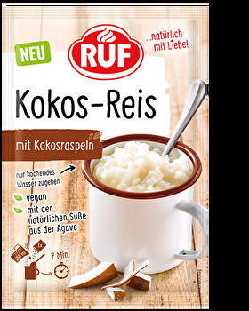 Gönn dir doch mal wieder eine kleine Auszeit, verkriech' dich unter einer gemütlichen Decke und lass' Dir dazu den wohlig warmen Kokos Reis von RUF schmecken.