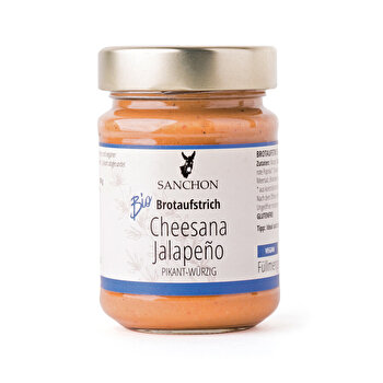 Der Cheesana Jalapeño von Sanchon ist ein veganer Brotaufstrich auf der Basis von Cashewkernen.