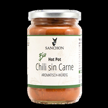 Das Chili sin Carne von Sanchon ist die pflanzliche Variante des beliebten Gerichts aus der mexikanischen Küche.