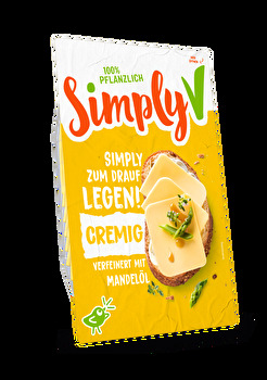 Die veganen Scheiben Cremig von Simply V sind für alle die richtige Wahl, die nichts mit strengem Käse anfangen können.