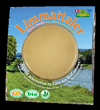 Der Limmattaler, eine vegane Alternative zu Käse aus Bio-Cashews, von Soyana, ist fermentiert und authentisch im Geschmack genauso wie in der Konsistenz.