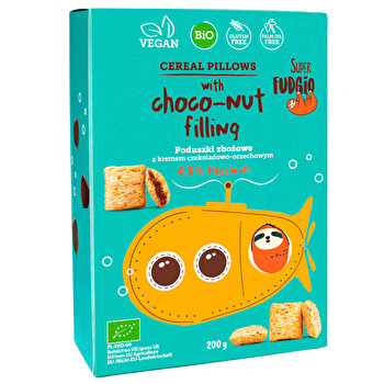Die Getreidekissen mit Schoko-Haselnuss Füllung von Super Fudgio verschaffen dir garantiert einen wunderbaren Start in den Tag.