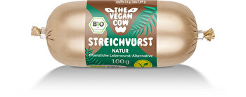 Die Streichvurst Natur von The Vegan Cow ist eine köstliche pflanzliche Alternative zu Leberwurst.