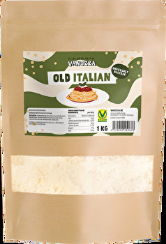 OLD ITALIAN von VANOZZA – der vegane Hartkäse-Ersatz überzeugt mit dem würzigen Aroma eines gereiften Käses. Bereits gerieben, ist er ideal für Pesto, Salate, Risotto und Pasta.
