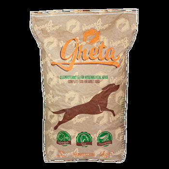 Greta 5 kg - das vegane Alleinfutter für Hunde von vegan4dogs.