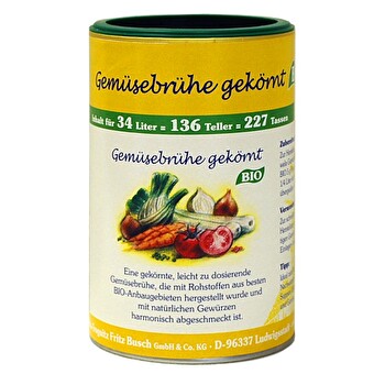 Die gekörnte Gemüsebrühe von Wela in Bio-Qualität wurde mit natürlichen Gewürzen harmonisch abgeschmeckt.