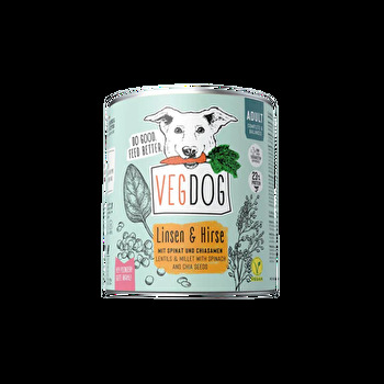 Das Adult Linsen & Hirse von VEGDOG ist ein bedarfsgerechtes Alleinfutter ohne Getreide und ist optimal auf die Bedürfnisse ausgewachsener Hunde angepasst.