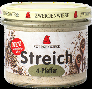 Mit dem 4-Pfeffer Streich von Zwergenwiese gibt es endlich einen veganen Aufstrich, der sich diesem unersetzbaren Gewürz gewidmet hat.