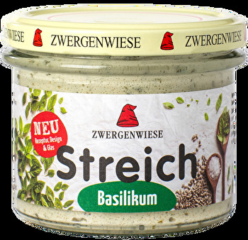 Der Basilikum Streich aus dem Hause Zwergenwiese schmeckt total lecker auf einer frischen Scheibe Brot oder zu einem cremigen Dressing vermischt.