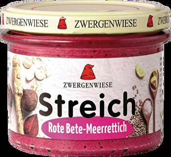 Der Rote Beete Meerrettich Streich von Zwergenwiese gehört zu den Klassikern unter den Aufstrichen.