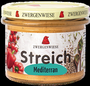 Im Streich Mediterran von Zwergenwiese verschmelzen Tomate und Paprika auf Basis von Sonnenblumenkernen zu einer sonnig-fruchtigen Geschmacksnote.