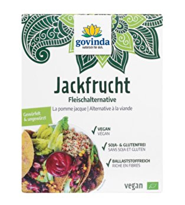 Jack's Fruchtfleisch Würfel von Govinda können in der Pfanne angebraten werden - und ergeben dann eine leckere, gesunde Beilage.
