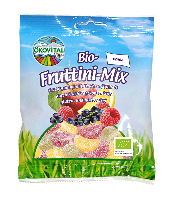 Der Fruttini Mix von Ökovital besteht aus verschiedenen, fruchtig-aromatisch schmeckenden Geleefrüchten.