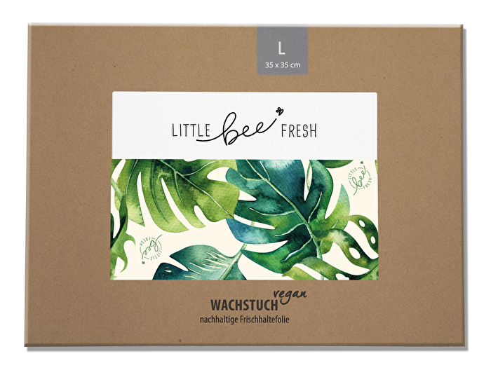 Das vegane Wachstuch Jungle °L° von little bee fresh ist eine nachhaltige und plastikfreie Alternative zu Frischhalte- und Alufolie.