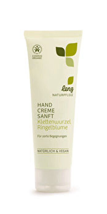 Die Handcreme saft Klettenwurzel Ringelblume von Lenz Naturpflege schützt und pflegt deine Hände samtig-weich.