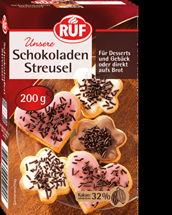 Die Schokoladen Streusel von RUF dürfen auf keinem Plätzchen fehlen.