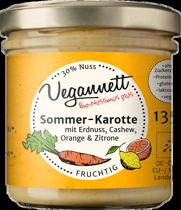 Mit dem Sommerkarotte Aufstrich von Vegannett holst du dir die Sonne nach Hause.