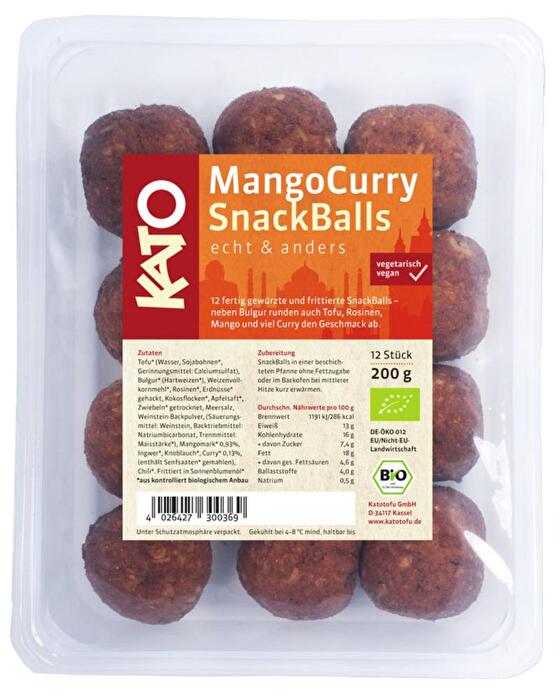 Die SnackBalls Mango Curry von Kato sind ein exotischer Genuss mit mildem Curry und fruchtiger Mango! Einfach schnell in der Pfanne erwärmt, lassen sie sich zu vielen Gerichten als Beilage servieren!