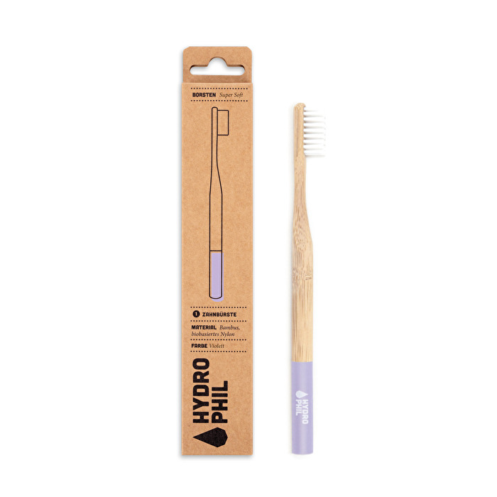 Die Bambus Zahnbürste °Violett° Super Soft von hydrophil ist vor allem für Menschen mit empfindlichem Zahnfleisch.