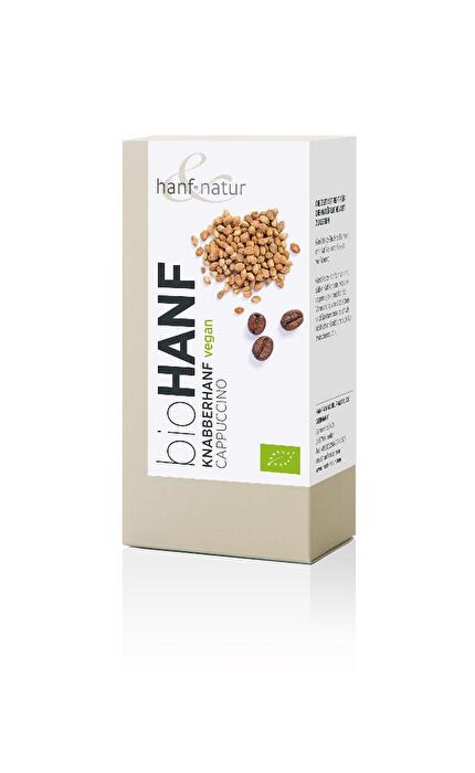 Der Knabberhanf Cappuccino von Hanf & Natur vereint knusprige Hanfnüsse mit einer leckeren Kaffeenote.