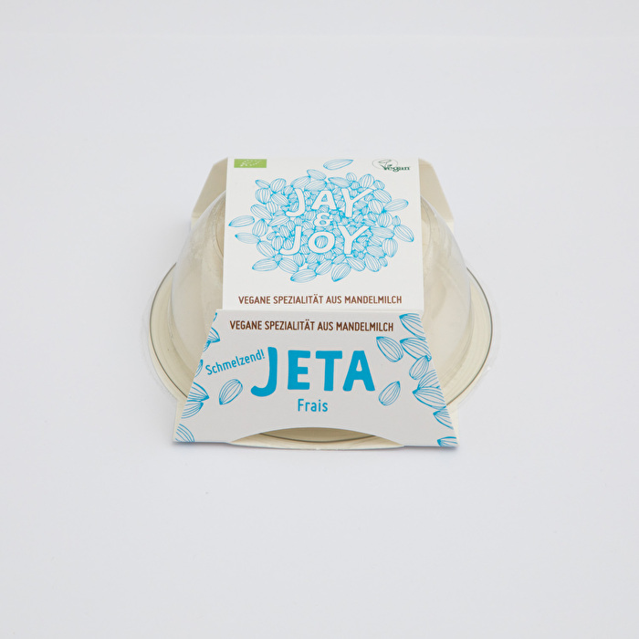 Der Jeta Frais - Alternative zu Ziegenkäse von Jay & Joy ist wunderbar cremig und würzig. Der Geschmack erinnert an frischen Ziegenkäse und lässt sich sogar schmelzen.