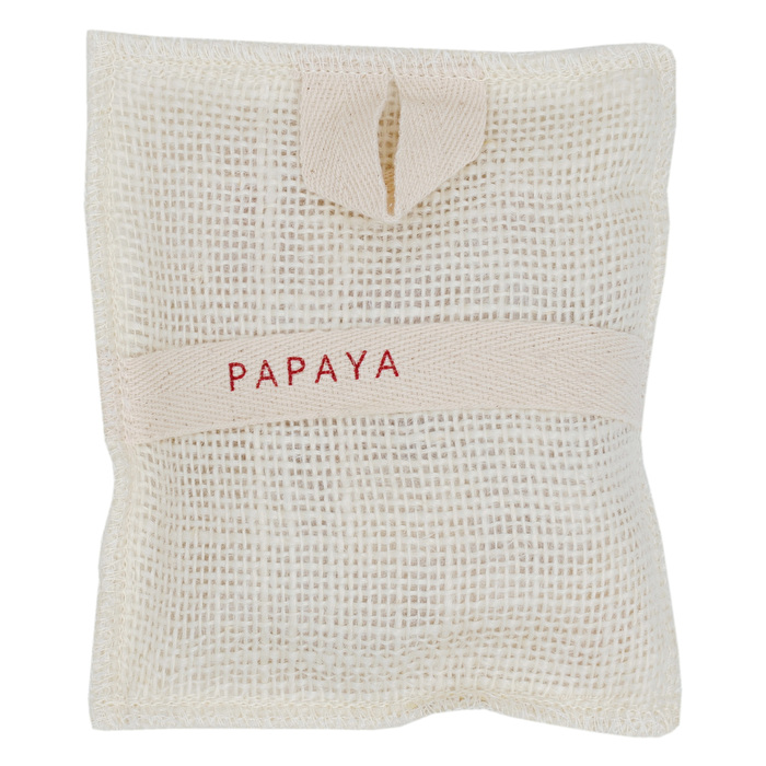 Mit dem Badehandschuh °Papaya° von Tranquillo erhältst Du duftende Papayaseife verpackt in einem praktischen Badehandschuh