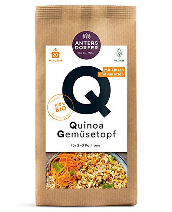 Der Quinoa Gemüsetopf von der Anterdorfer Mühle ist die perfekte Mahlzeit, wenn es mal wieder schnell und unkompliziert gehen muss.