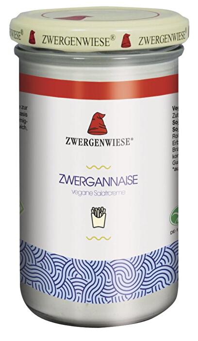 Die Zwergannaise Vegane Salatcreme von Zwergenwiese ist eine rein pflanzliche Alternative zu Mayonnaise und genau das Richtige für Feinschmecker.