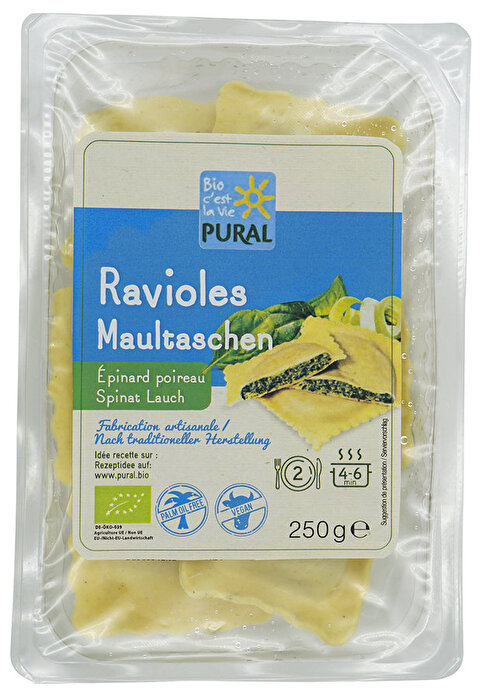 Vegane Maultaschen Spinat Lauch von Pural preiswert bei kokku im veganen Onlineshop kaufen!