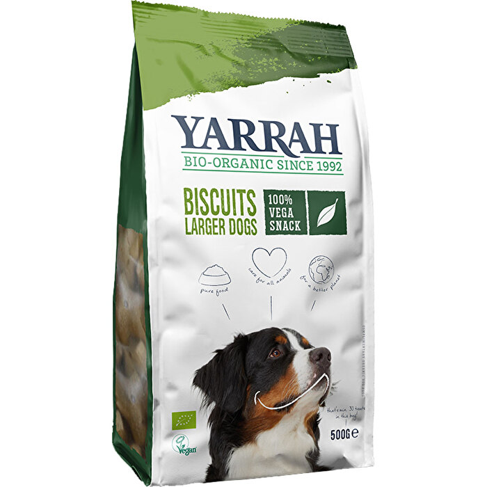 Die Hundekekse für größere Hunde von Yarrah sind ein willkommenes Leckerli für alle ausgewachsenen Hunde. Perfekt zum Knabbern zwischendurch und fürs Training!