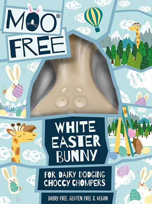 Lass diesen Weißen Kakao Osterhase von Moo Free ins Osternest hüpfen, du wirst es nicht bereuen und alle Fans weißer Schokolade werden ihn im Nu vertilgen!