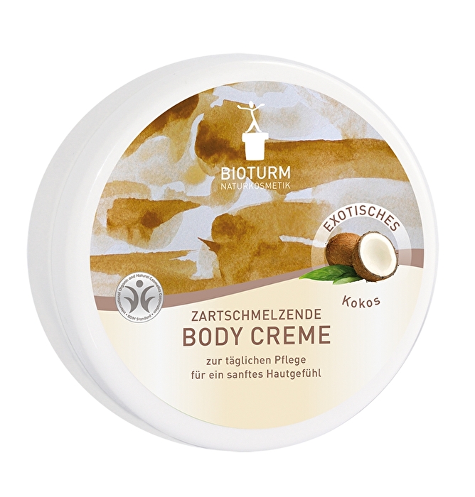 Die Body Creme Kokos von Bioturm ist eine hochwertige, schnell einziehende Körperpflege, die Dich und Deine Haut mit wertvollen Pflanzenölen und einem Hauch von Karibik verwöhnt.