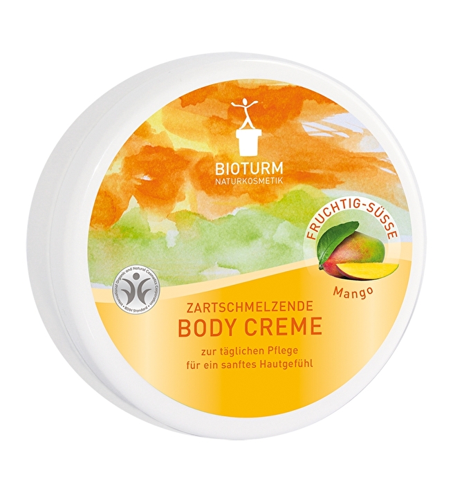 Die Body Creme Mango ist eine hochwertige und schnell einziehende Körperpflege von Bioturm mit tropisch-fruchtigem Mangoduft.