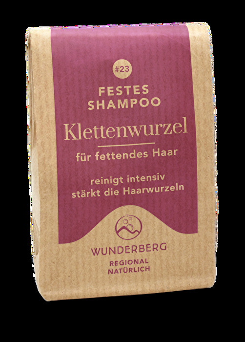 Festes Shampoo °Klettenwurzel° von Wunderberg günstig im Veganshop bei kokku-online.de bestellen.