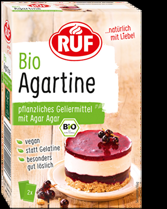 Bio Agartine von RUF ist als Geliermittel sowohl für Süßspeisen als auch für herzhafte Sülzen geeignet.